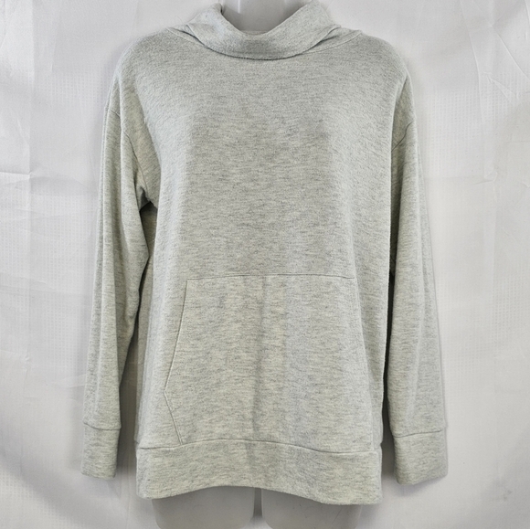 Rumi + Ryder Light Grey Funnel Neck Pullover Sweater Size L - Picture 2 of 8